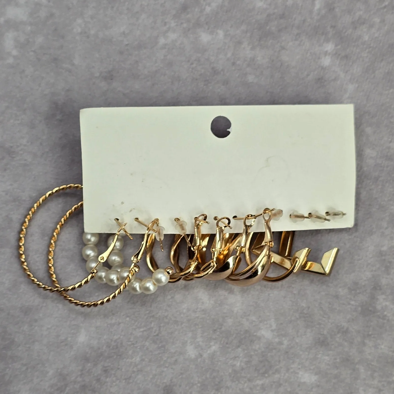 Gold Pearl Hoop Square Boho Swirl Dangle Fashion Jewelry Earrings NWT JB2-51