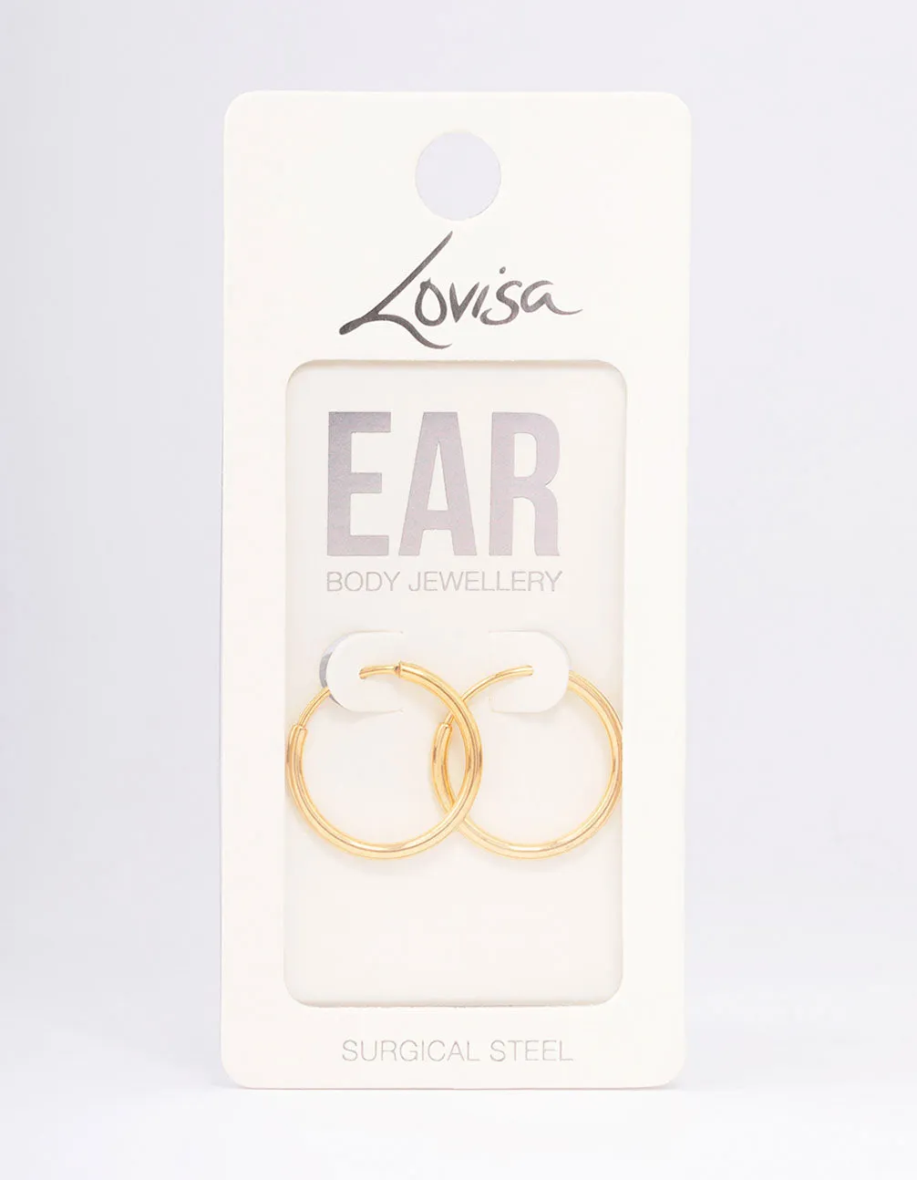 Gold Plated Surgical Steel Thin Hoop Earrings 18mm