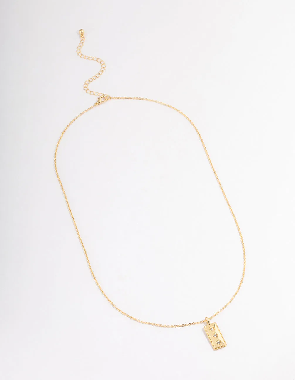 Gold Plated Triple Star Bar Necklace