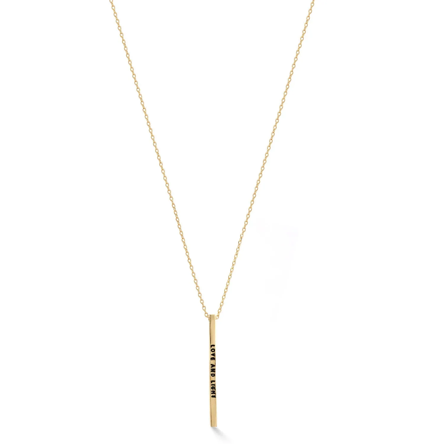 GOLD "LOVE AND LIGHT" BAR PENDANT NECKLACE #N4440GLD (SB10)