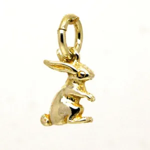 Gold Small Bunny Rabbit Charm