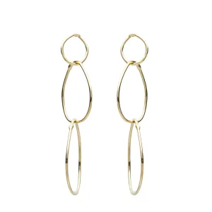 Gold Triple Drop Earrings