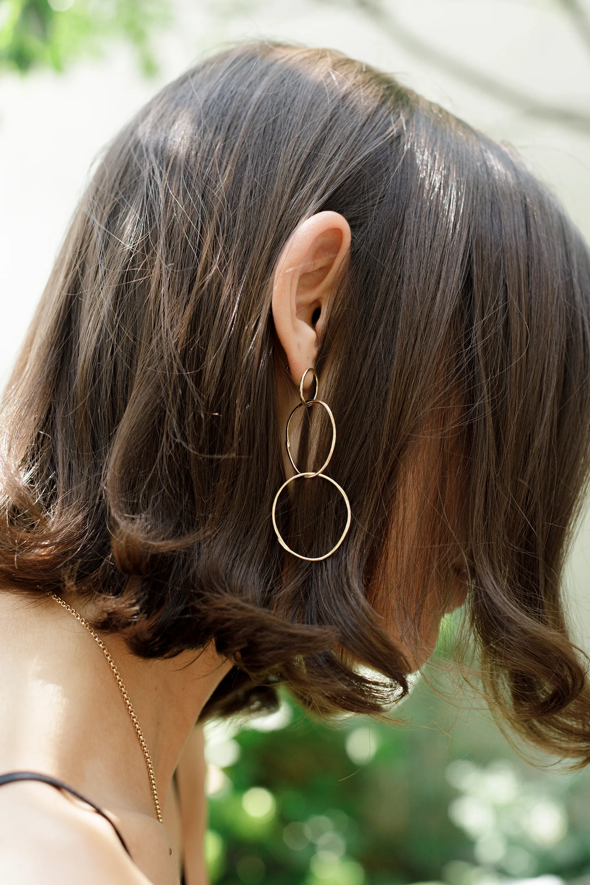 Gold Triple Drop Earrings