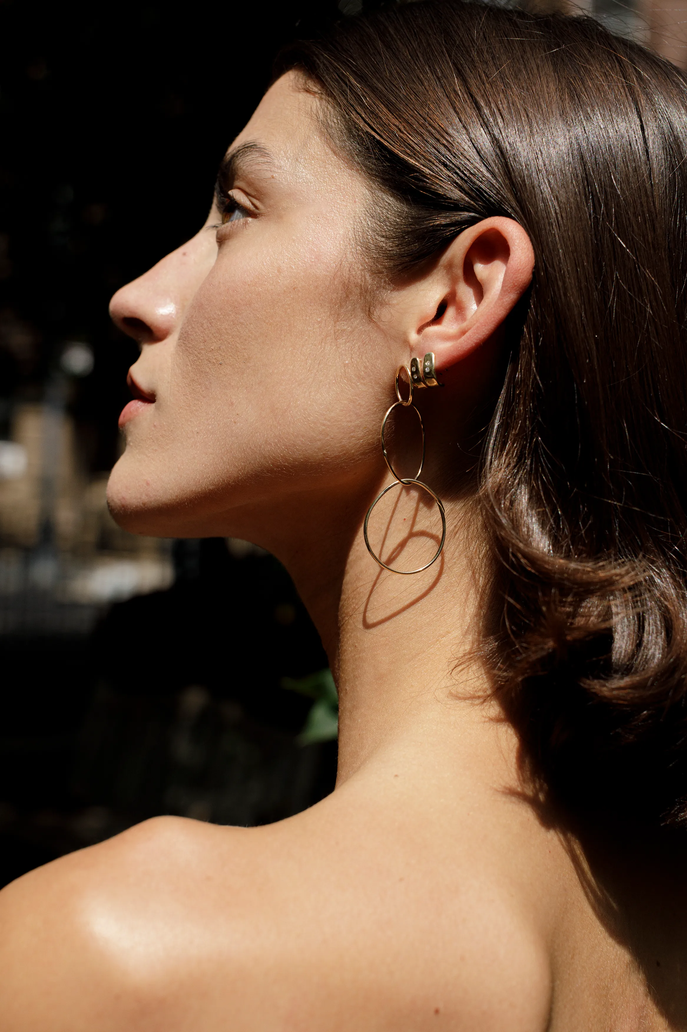 Gold Triple Drop Earrings