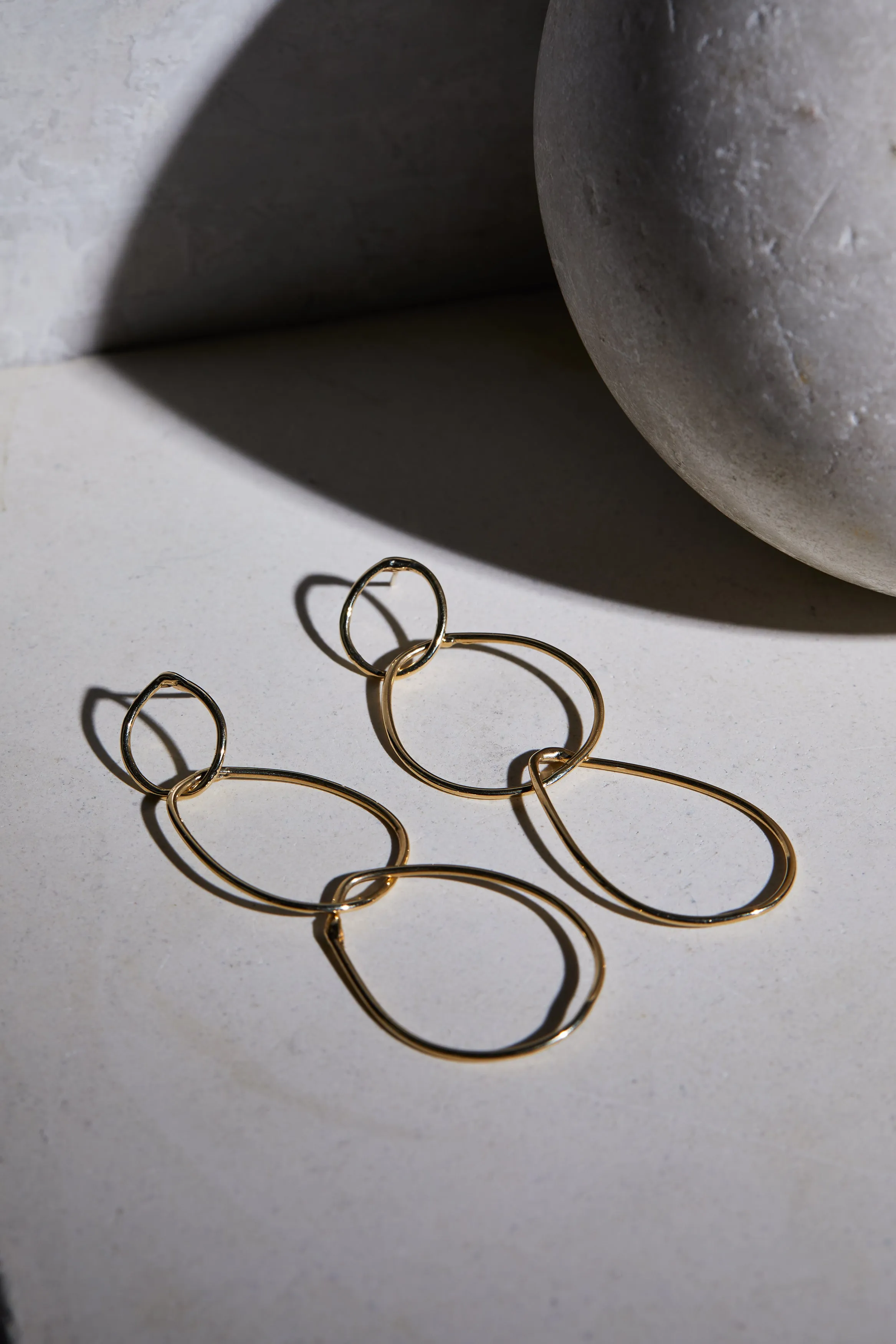 Gold Triple Drop Earrings