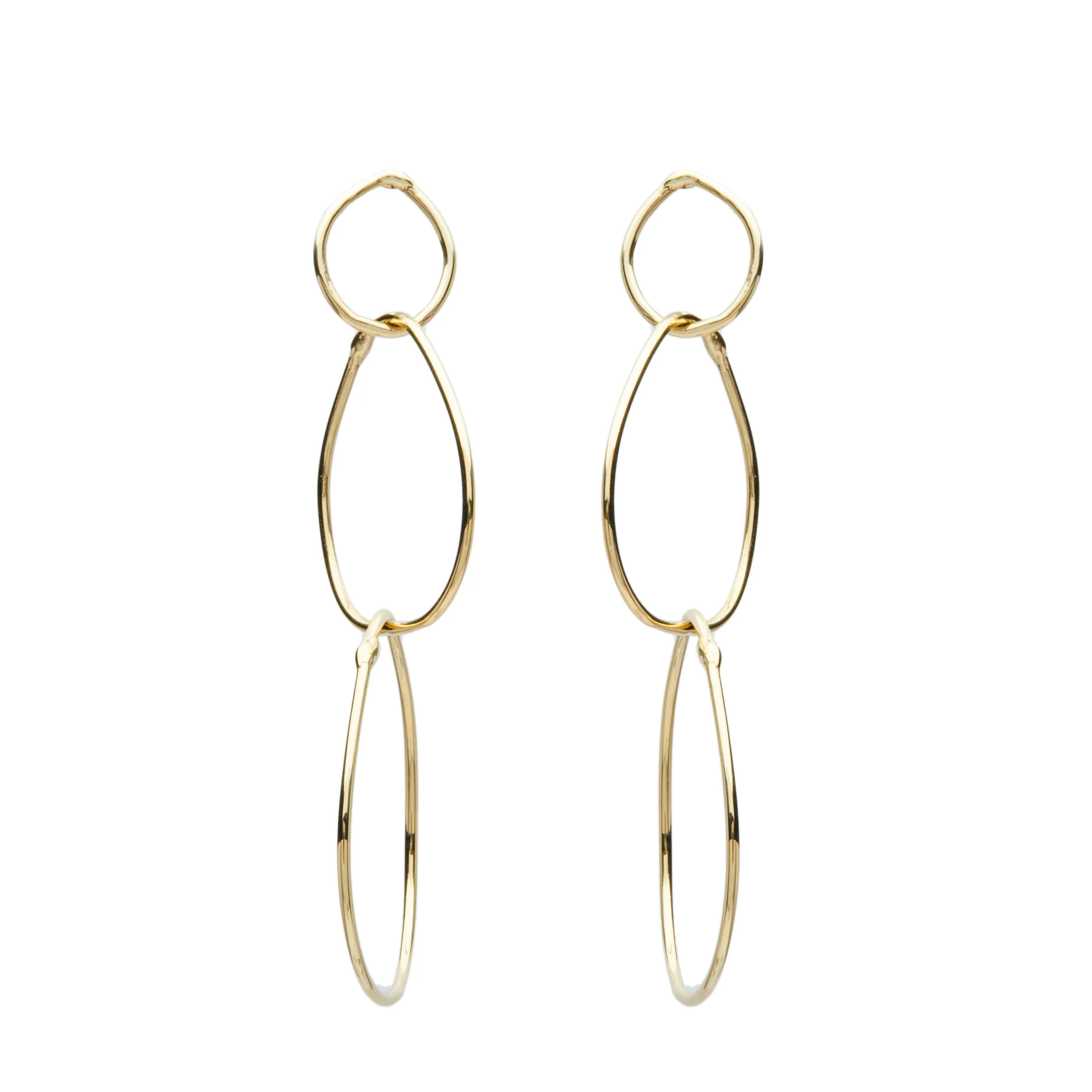 Gold Triple Drop Earrings