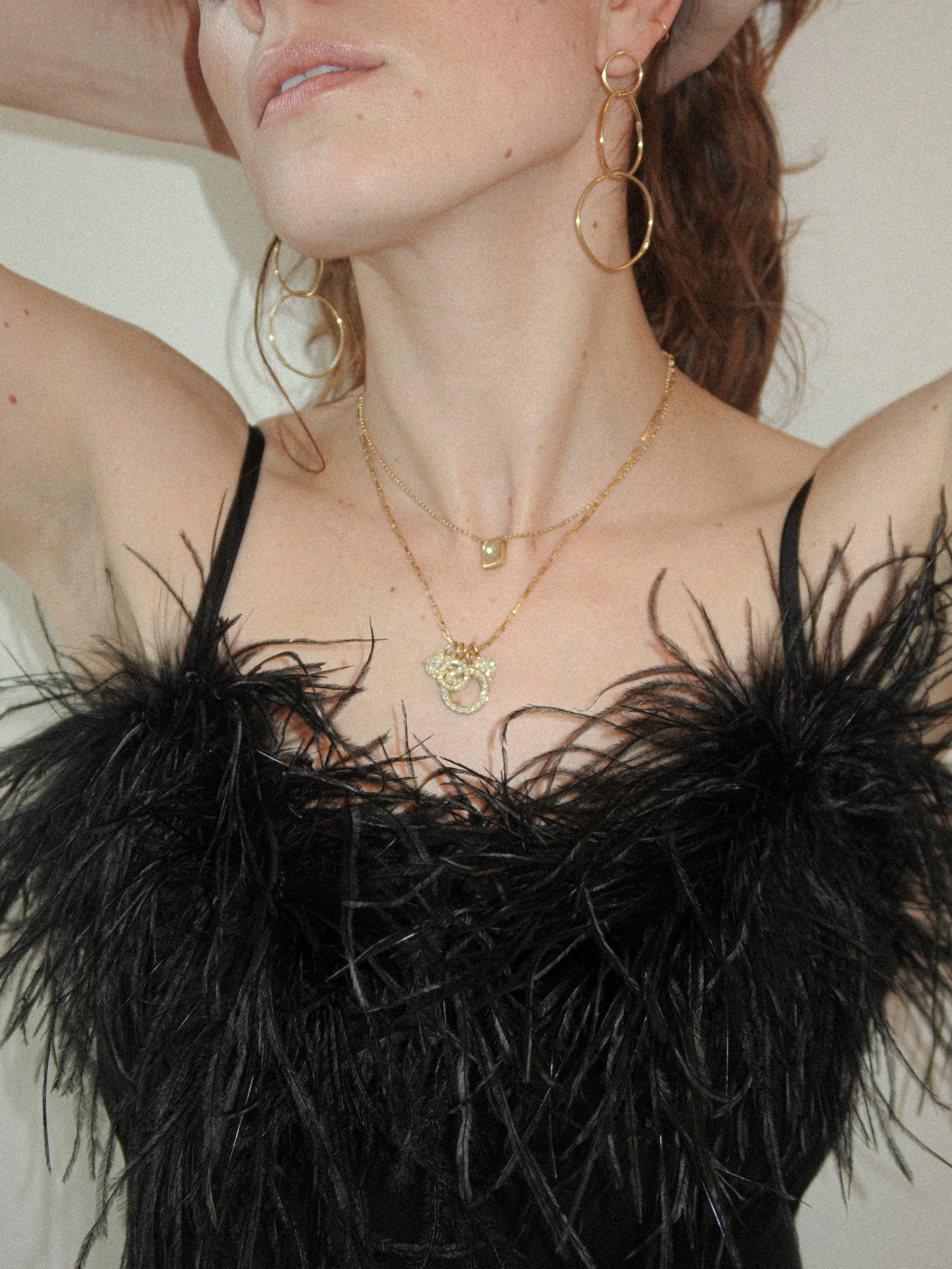Gold Triple Drop Earrings