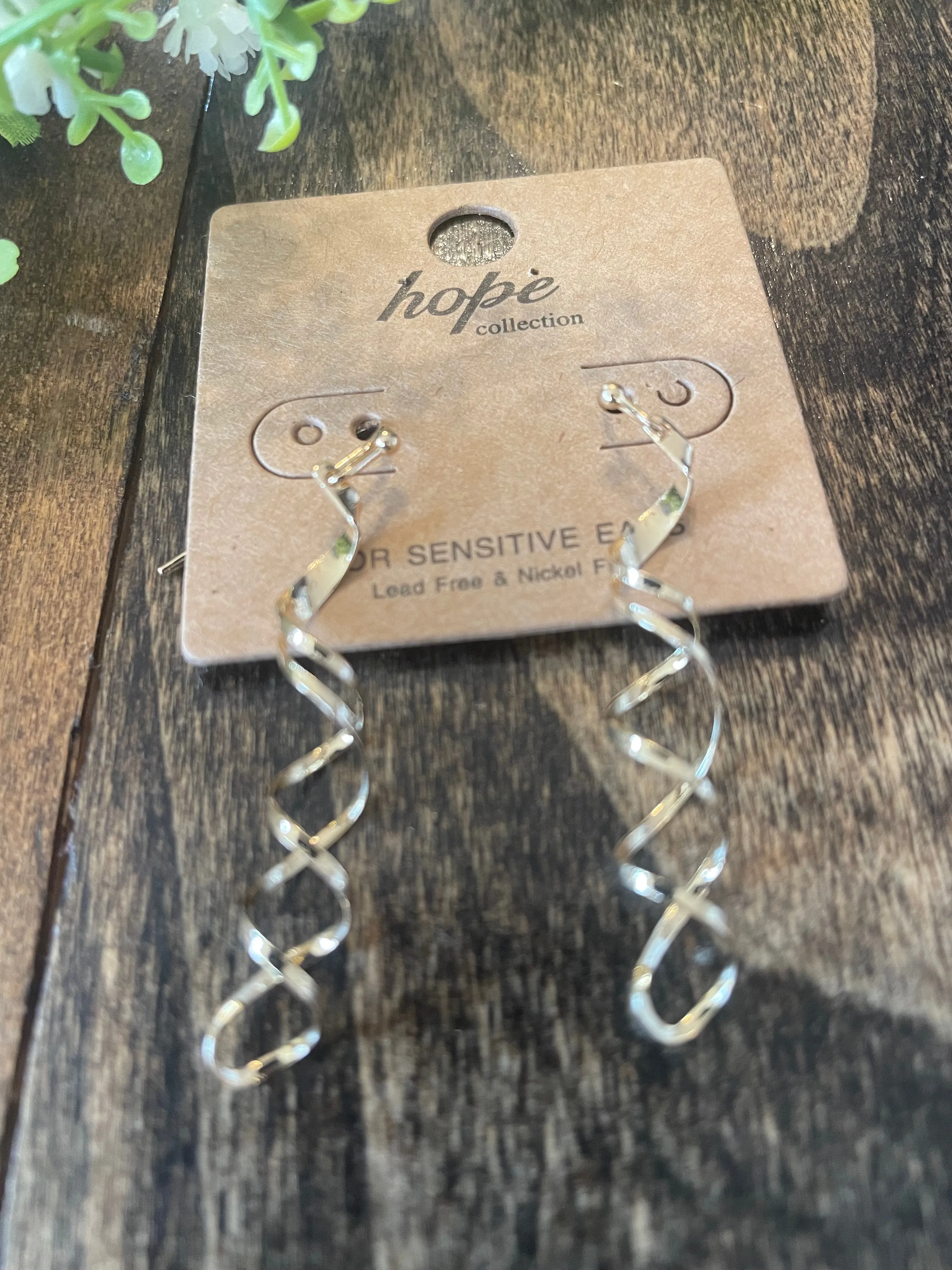 Gold Twirl Dangle Earrings