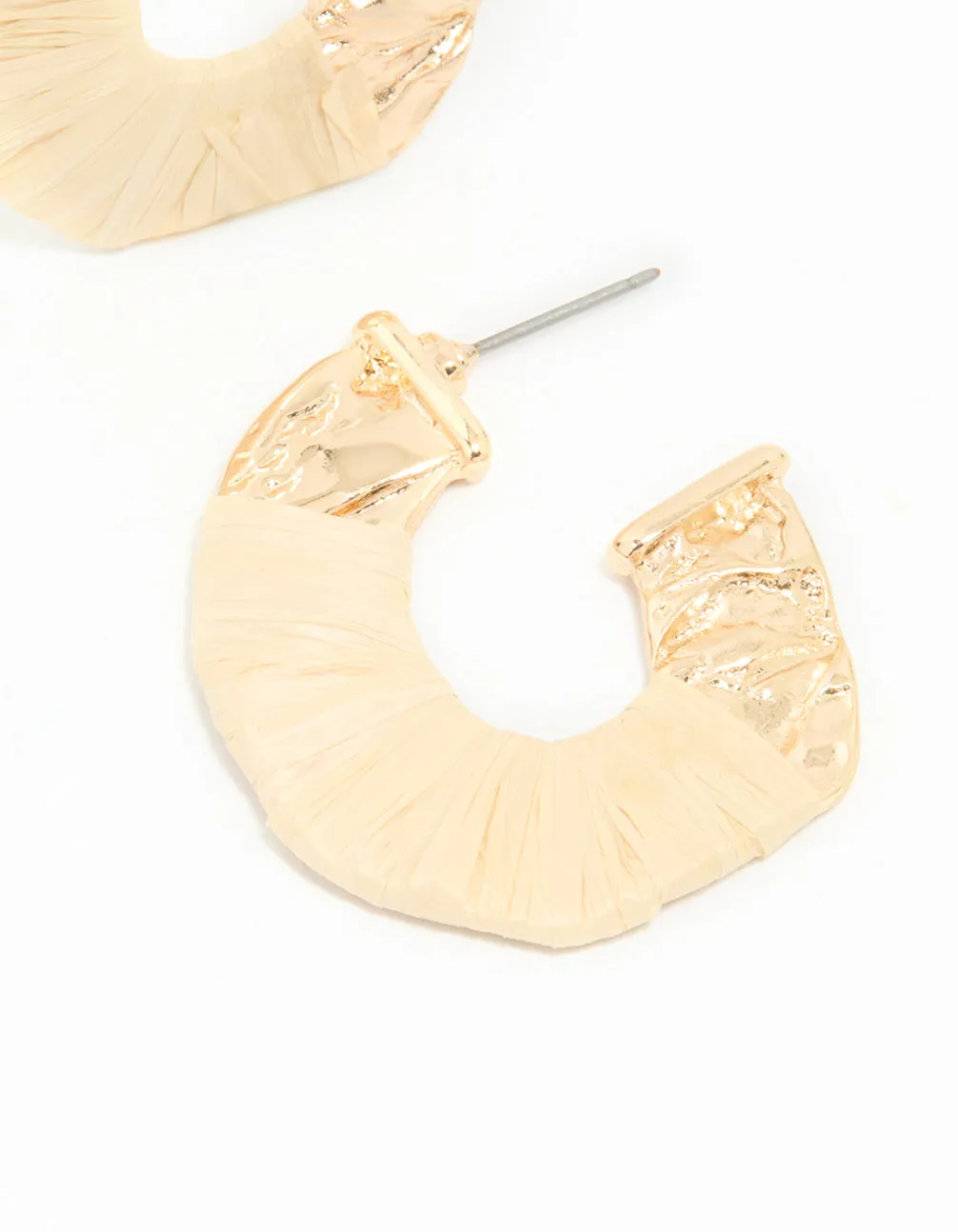 Gold Wrapped Thin C Hoop Earrings