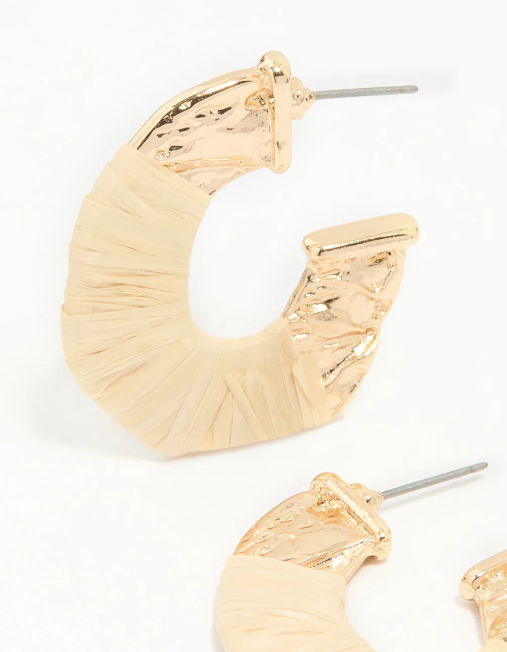 Gold Wrapped Thin C Hoop Earrings