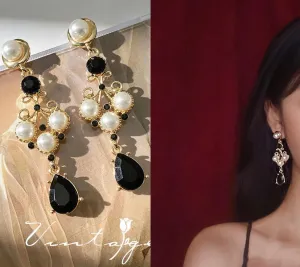 Gothic Black Teardrop Earrings