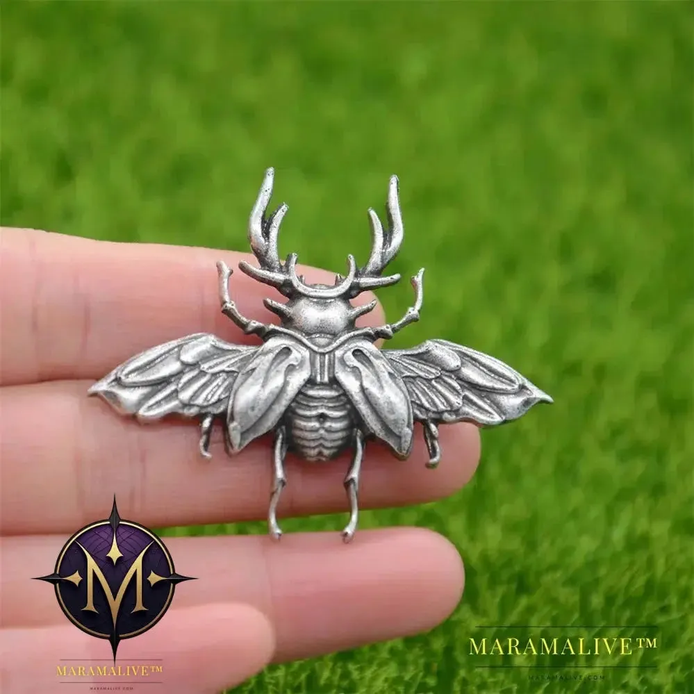 Gothic Insect Scarab Beetle Brooches For Women Men Goth Accessories Vintage Brooch Pin