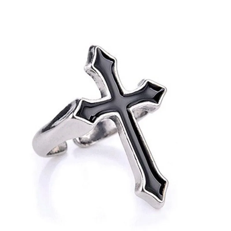 Gothic Personality Cool Hoop Earrings Dangle Cross