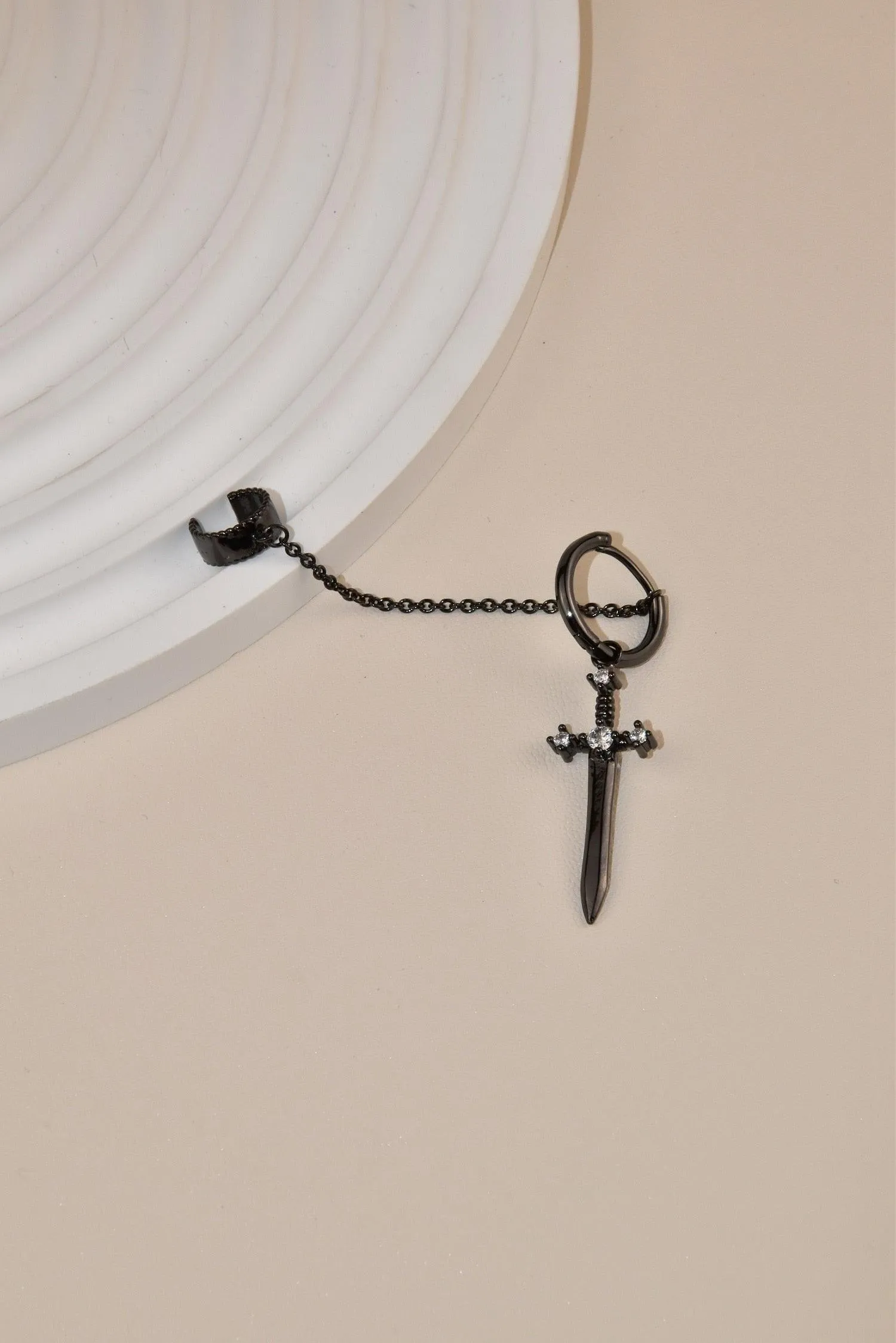 Gothic Personality Cool Hoop Earrings Dangle Cross