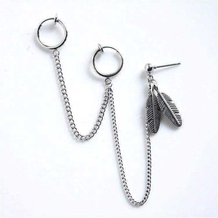 Gothic Personality Cool Hoop Earrings Dangle Cross