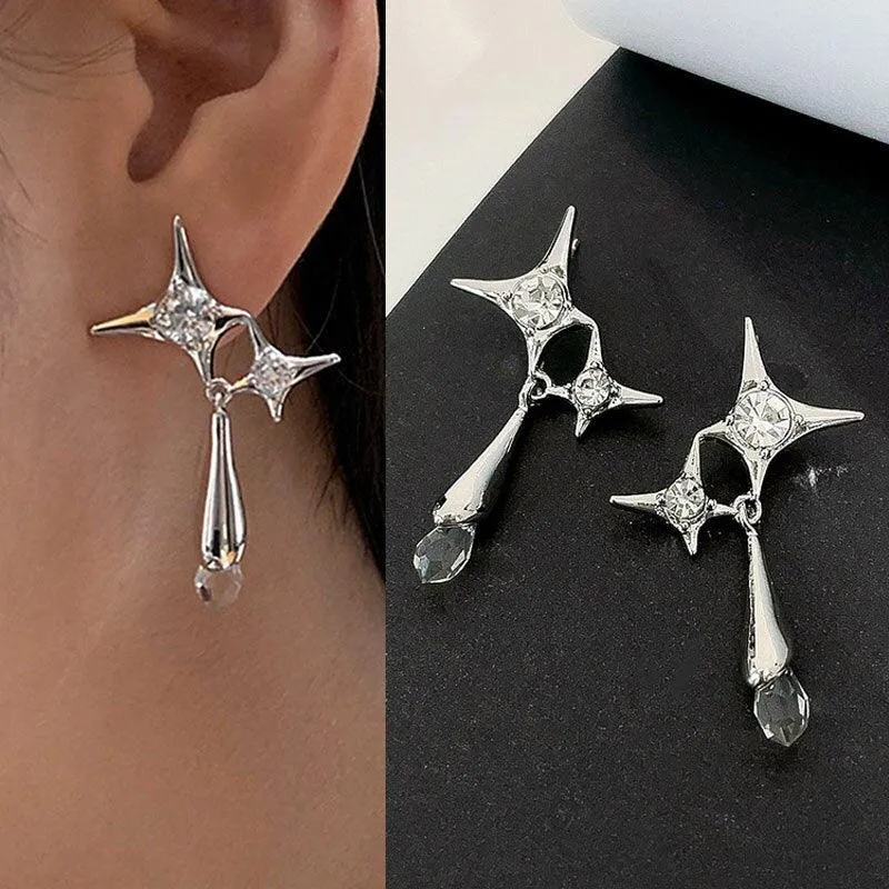 Gothic Personality Cool Hoop Earrings Dangle Cross