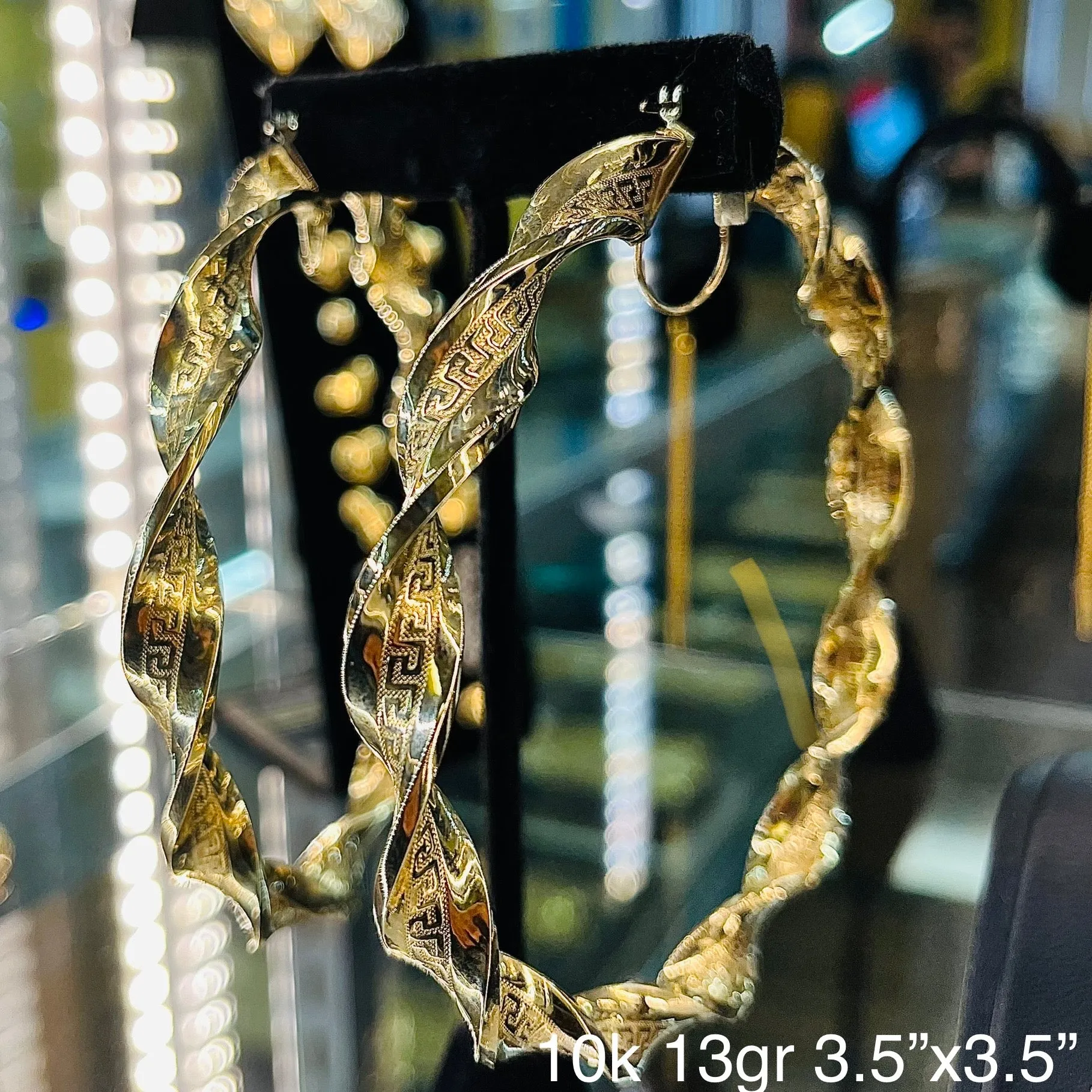 Greek Pattern Hoop Earrings