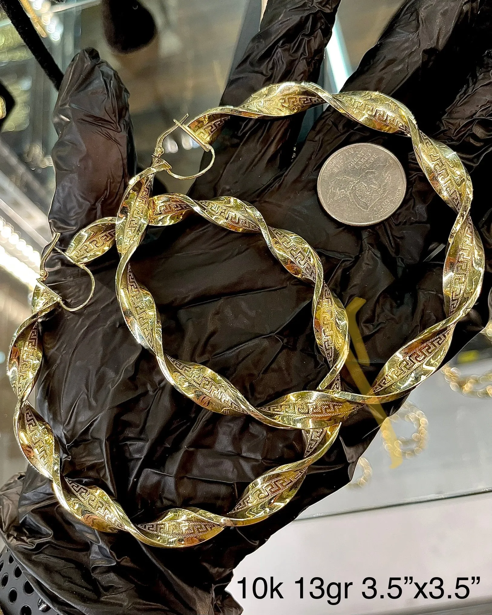 Greek Pattern Hoop Earrings