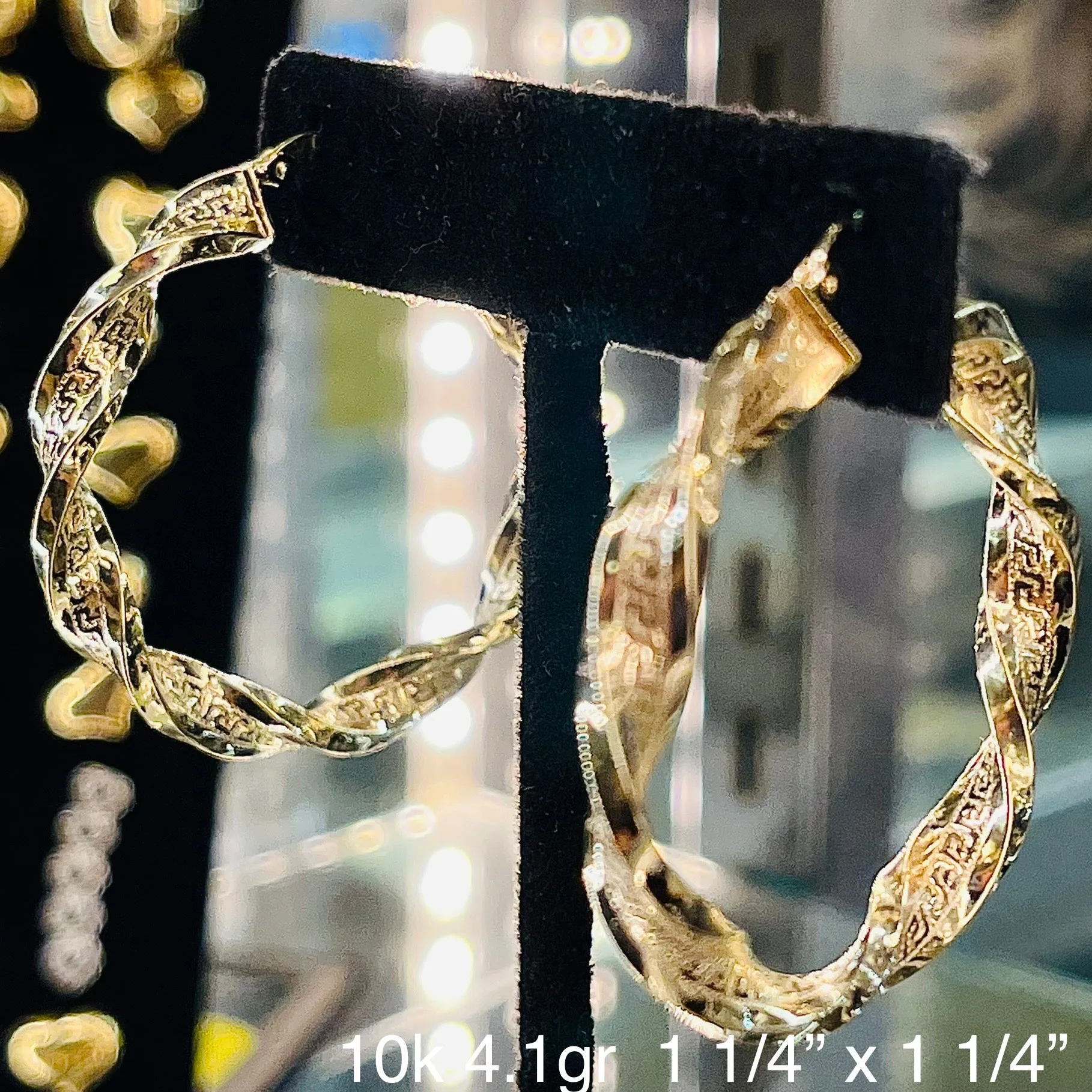 Greek Pattern Hoop Earrings