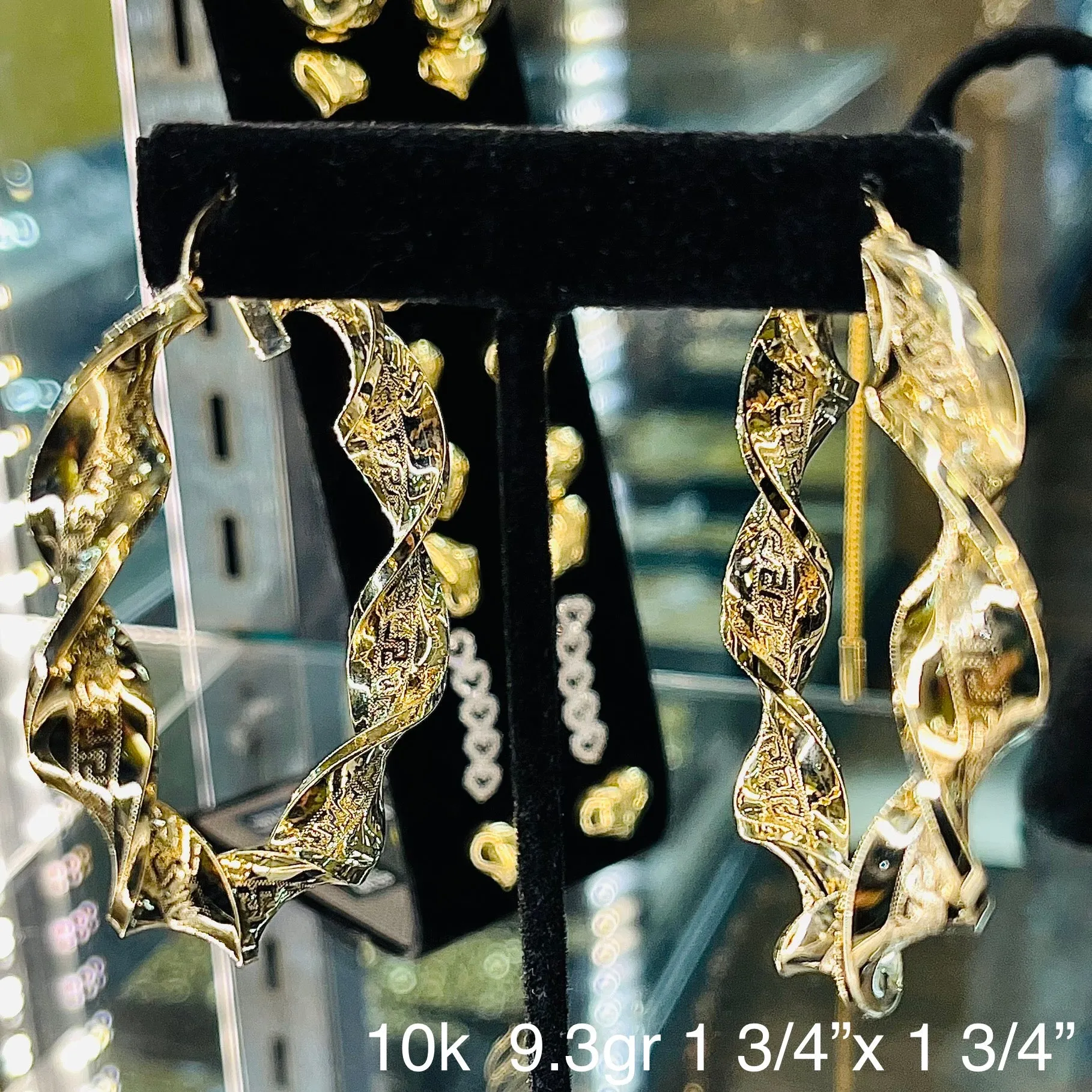 Greek Pattern Hoop Earrings