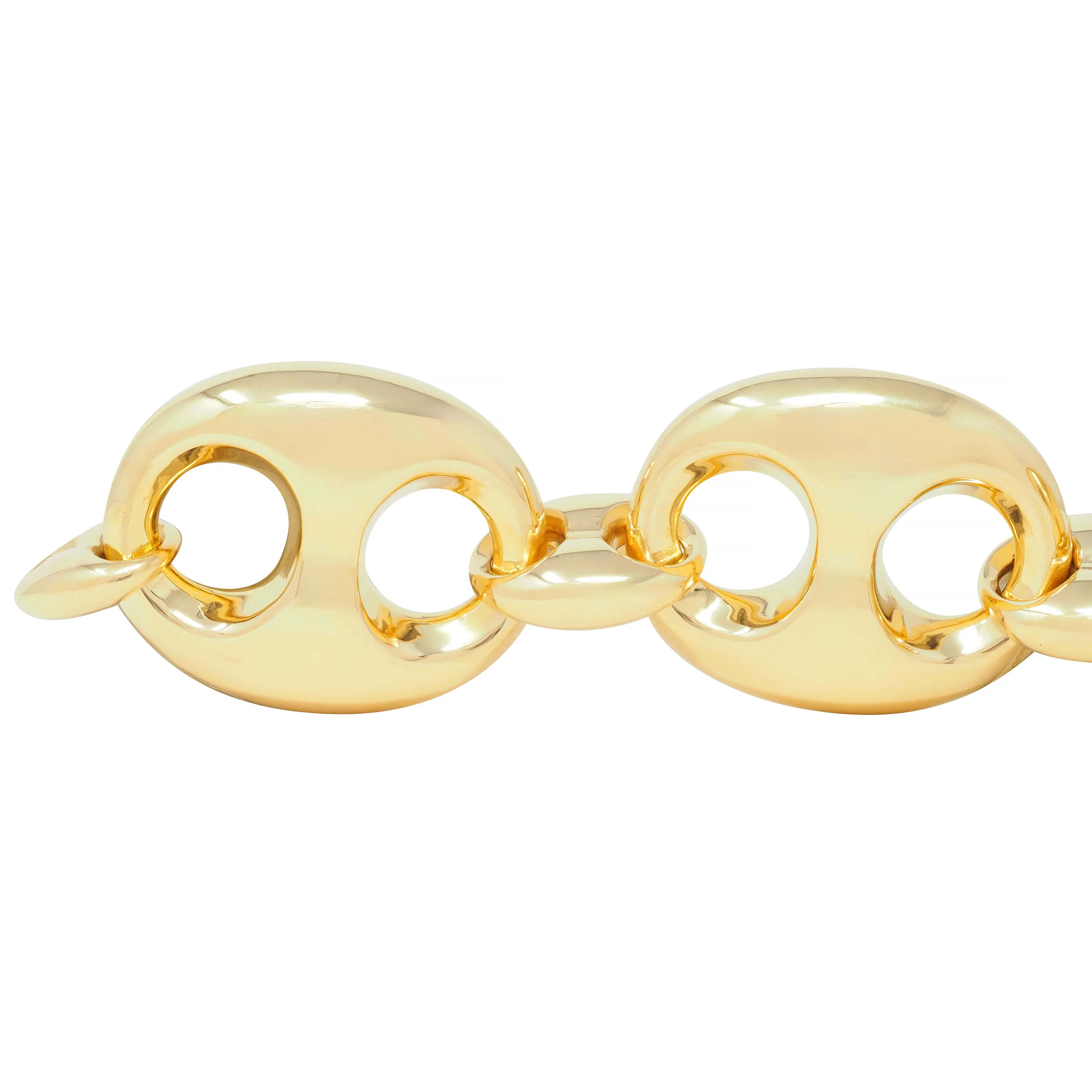 Gucci 2006 18 Karat Yellow Gold Puffed Mariner Link Bracelet
