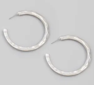 Hammered Thin Hoop Earrings