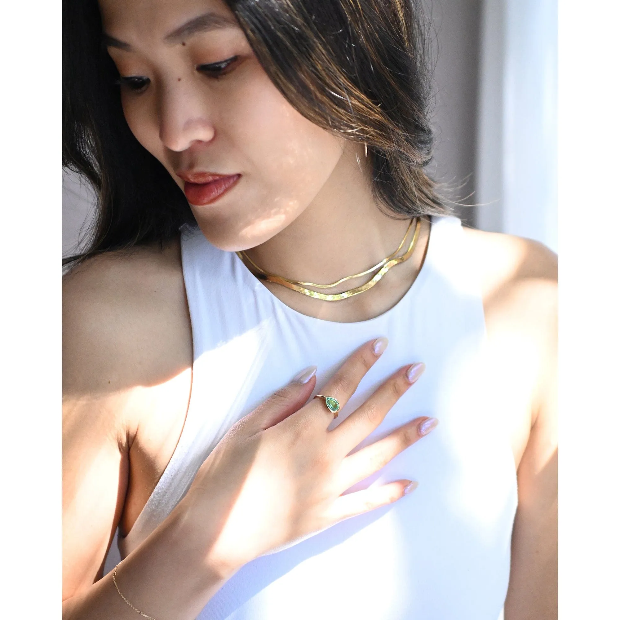 Heavy Herringbone Chain Necklace