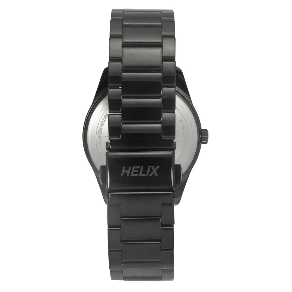 Helix By Timex Black Round Analog Stainless Steel Watch Men -TW031HG22