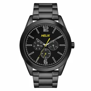 Helix By Timex Black Round Analog Stainless Steel Watch Men -TW031HG22