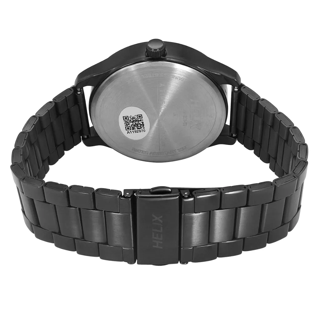 Helix By Timex Black Round Analog Stainless Steel Watch Men -TW043HG10