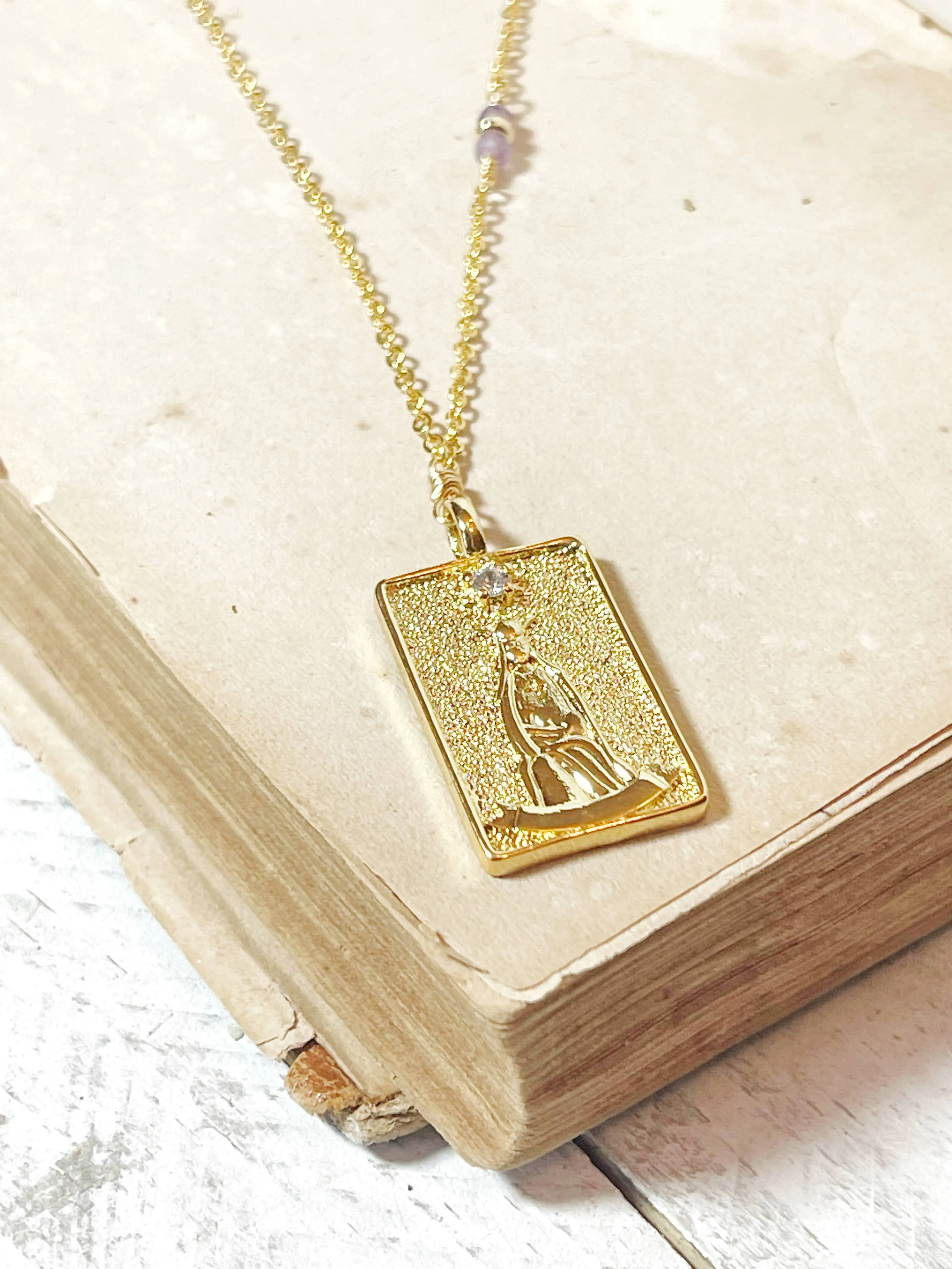 High Priestess Tarot Card Necklace