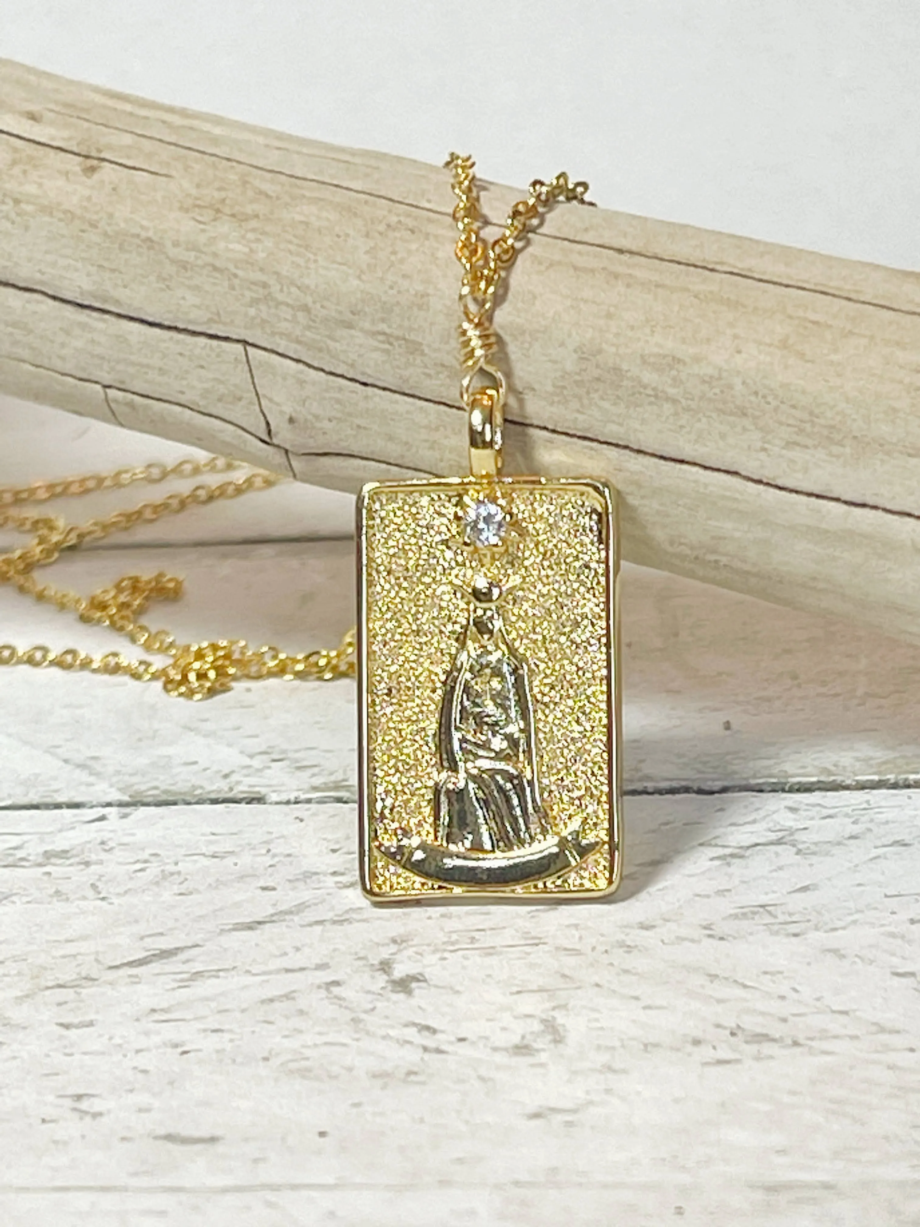 High Priestess Tarot Card Necklace