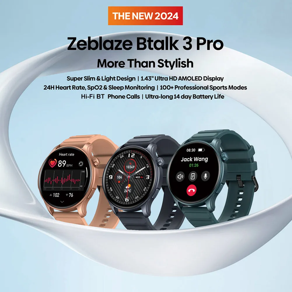 High Quality Smartwatch – 1.43" AMOLED Display, Bluetooth Calling, Health & Fitness Tracking, 100  Sports Modes, 14-Day Battery, Android & iOS Compatible