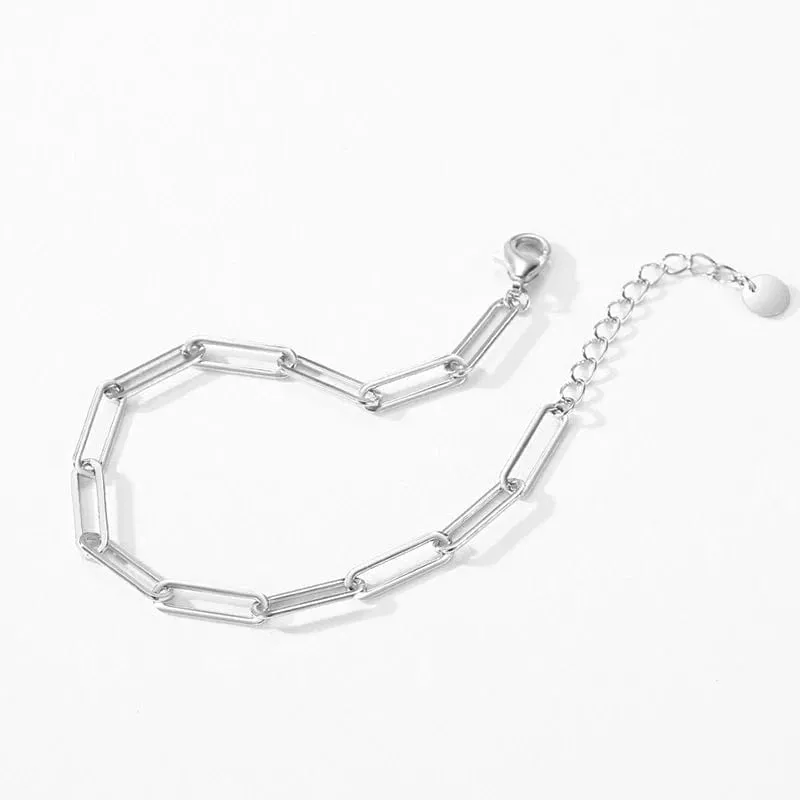 Hollow Geometric Bracelet in 925 Sterling Silver