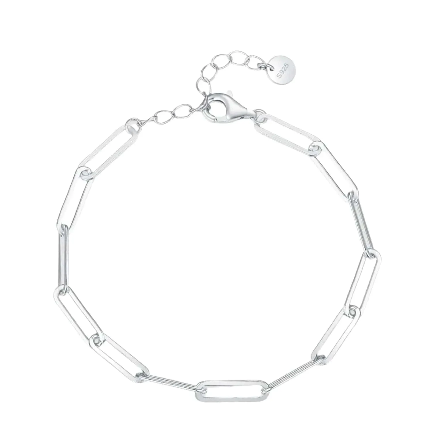 Hollow Geometric Bracelet in 925 Sterling Silver