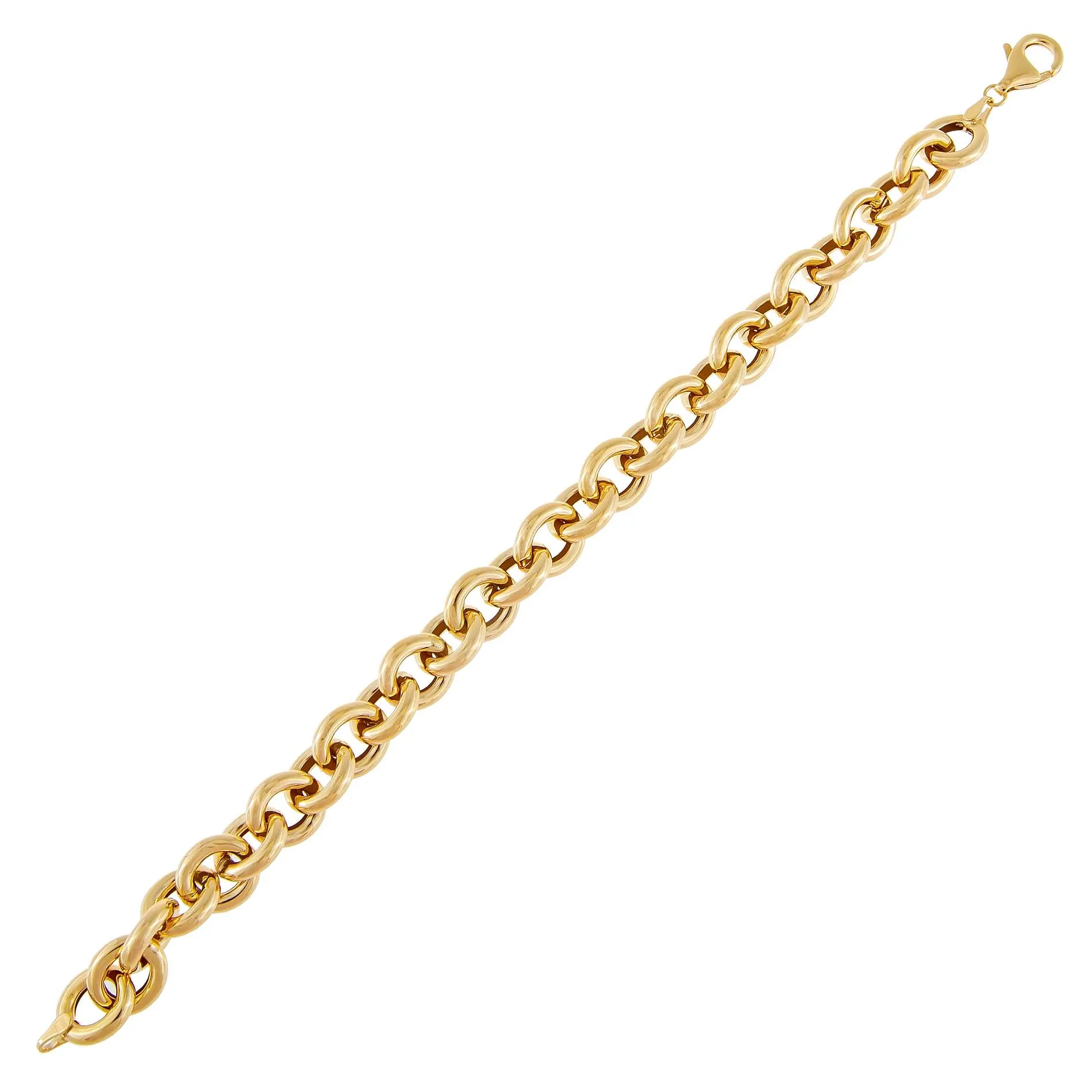 Hollow Rounded Rolo Bracelet 14K