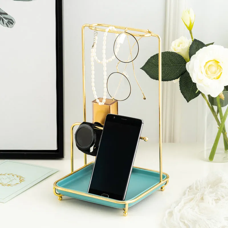 Homlly Marbi Gold Rim Jewellery Beauty Stand