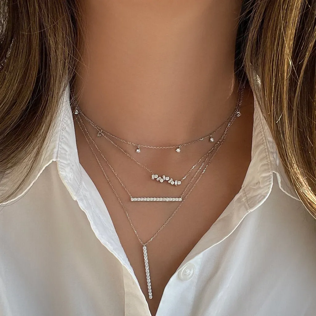 Horizontal Diamond Bar Necklace