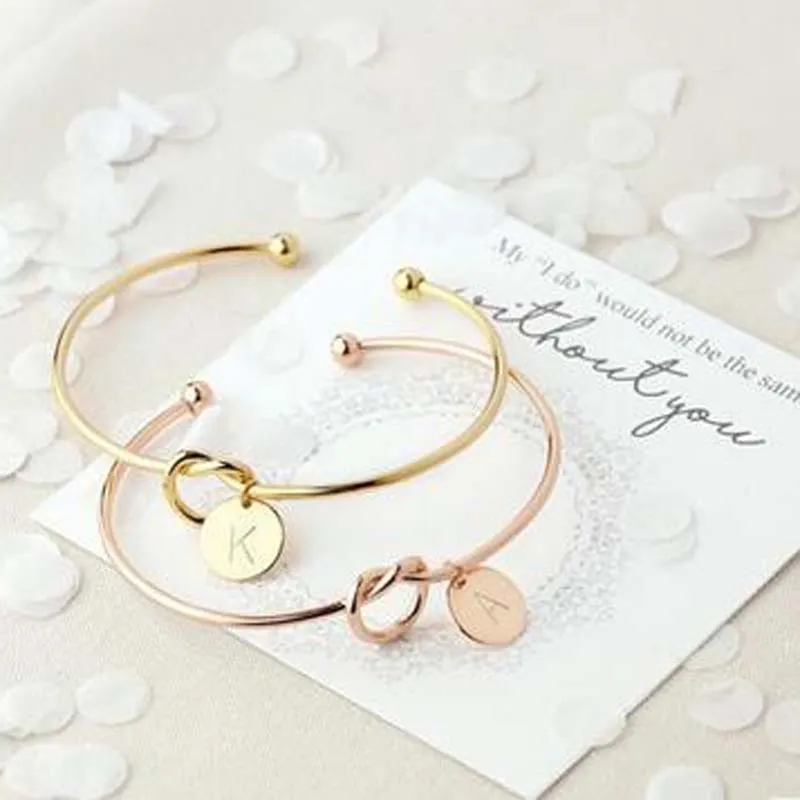Hot Rose Gold/Silver Alloy Letter Charm Bracelet