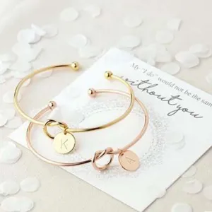 Hot Rose Gold/Silver Alloy Letter Charm Bracelet
