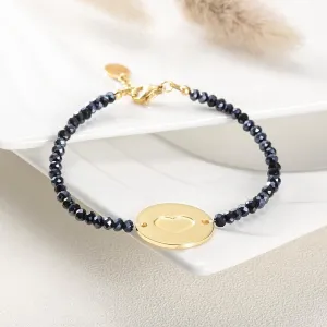 Hypoallergenic Gold Plated Steel Bracelet with Love Heart Charm