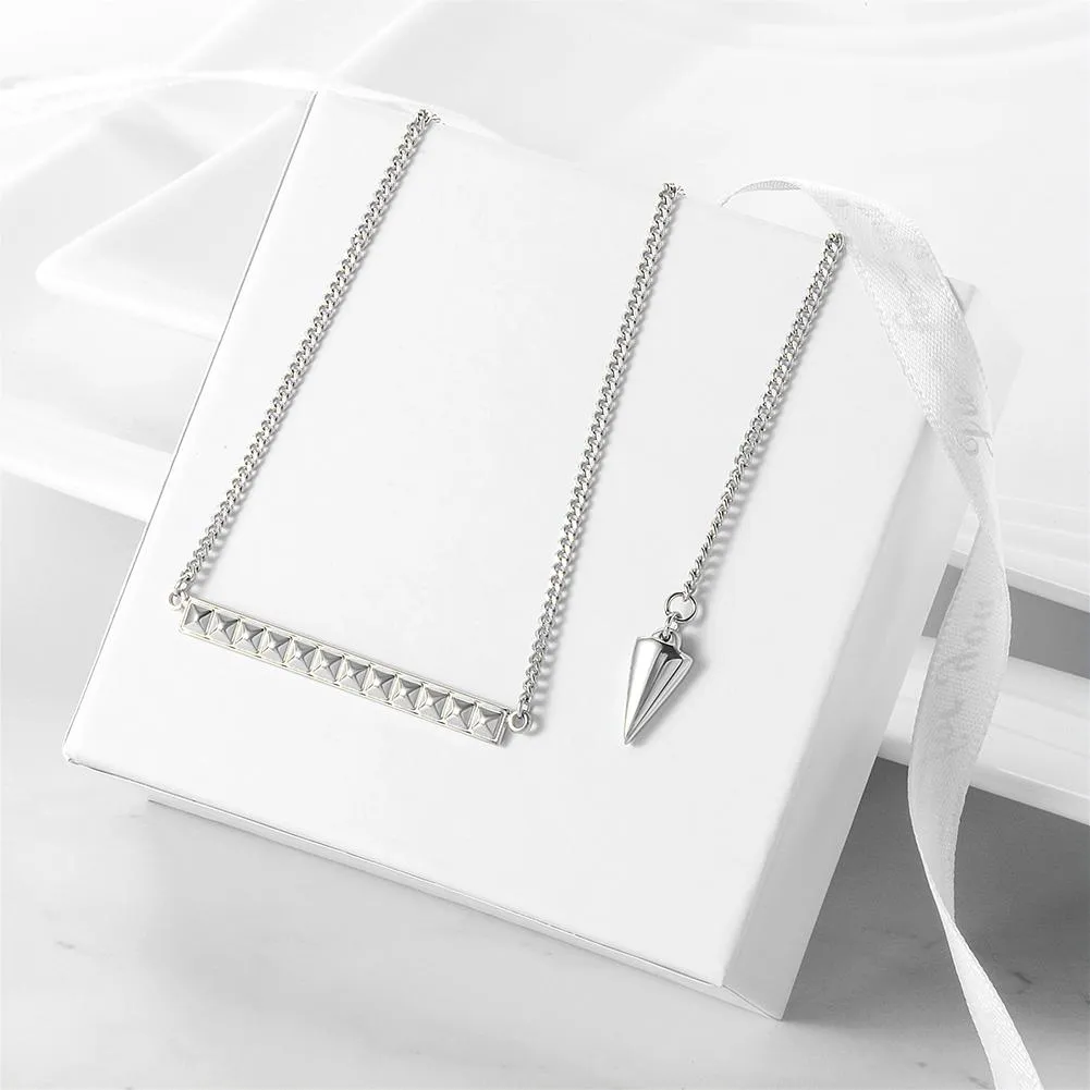Hypoallergenic Pyramid Pendant Necklaces in Gold, Rose Gold, and Silver