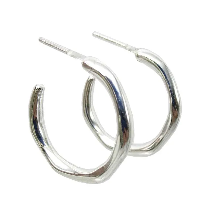 Ippolita Thin Squiggle #1 Hoop Earrings in Sterling Silver