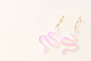 Iridescent Snake Hoop Dangle