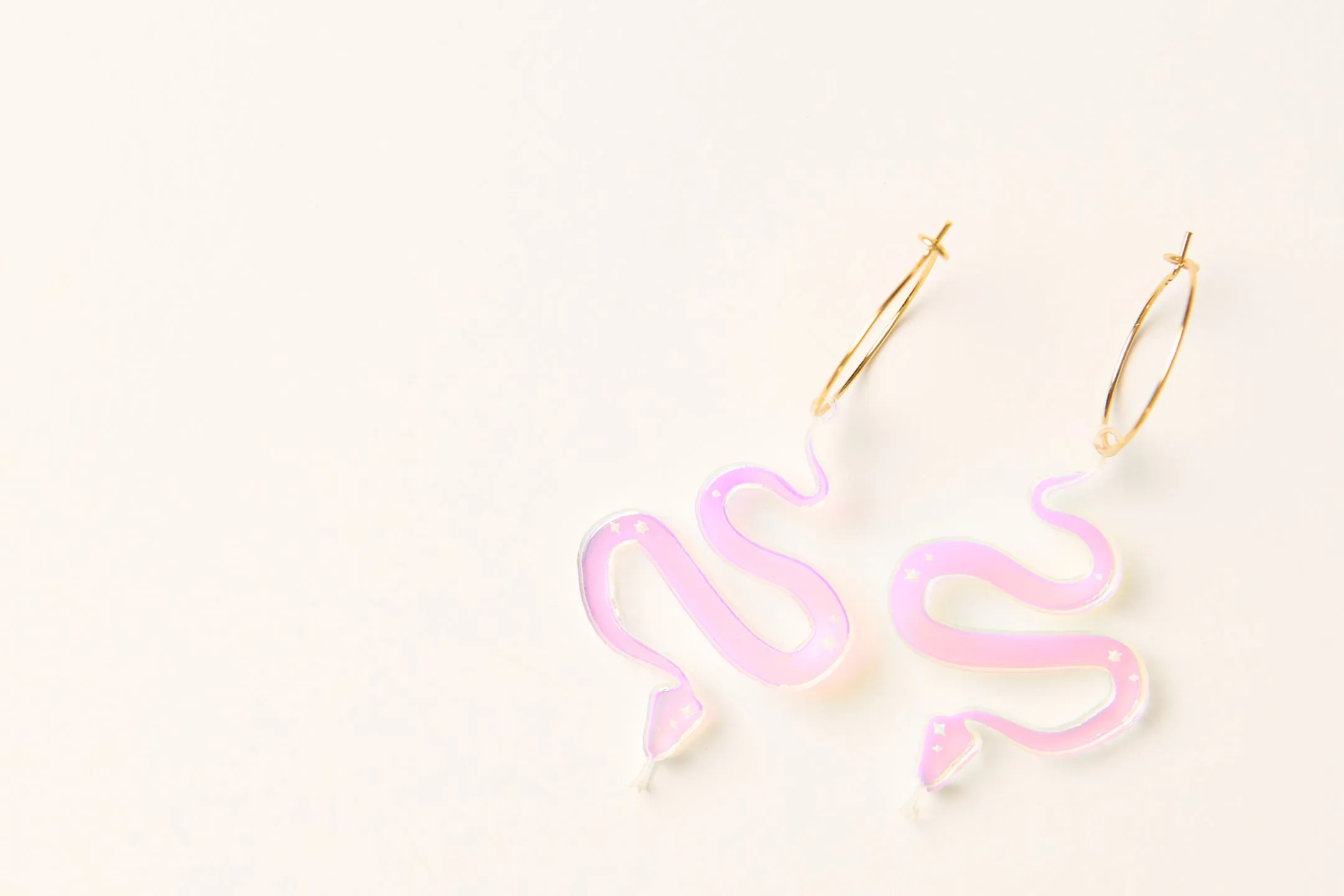 Iridescent Snake Hoop Dangle
