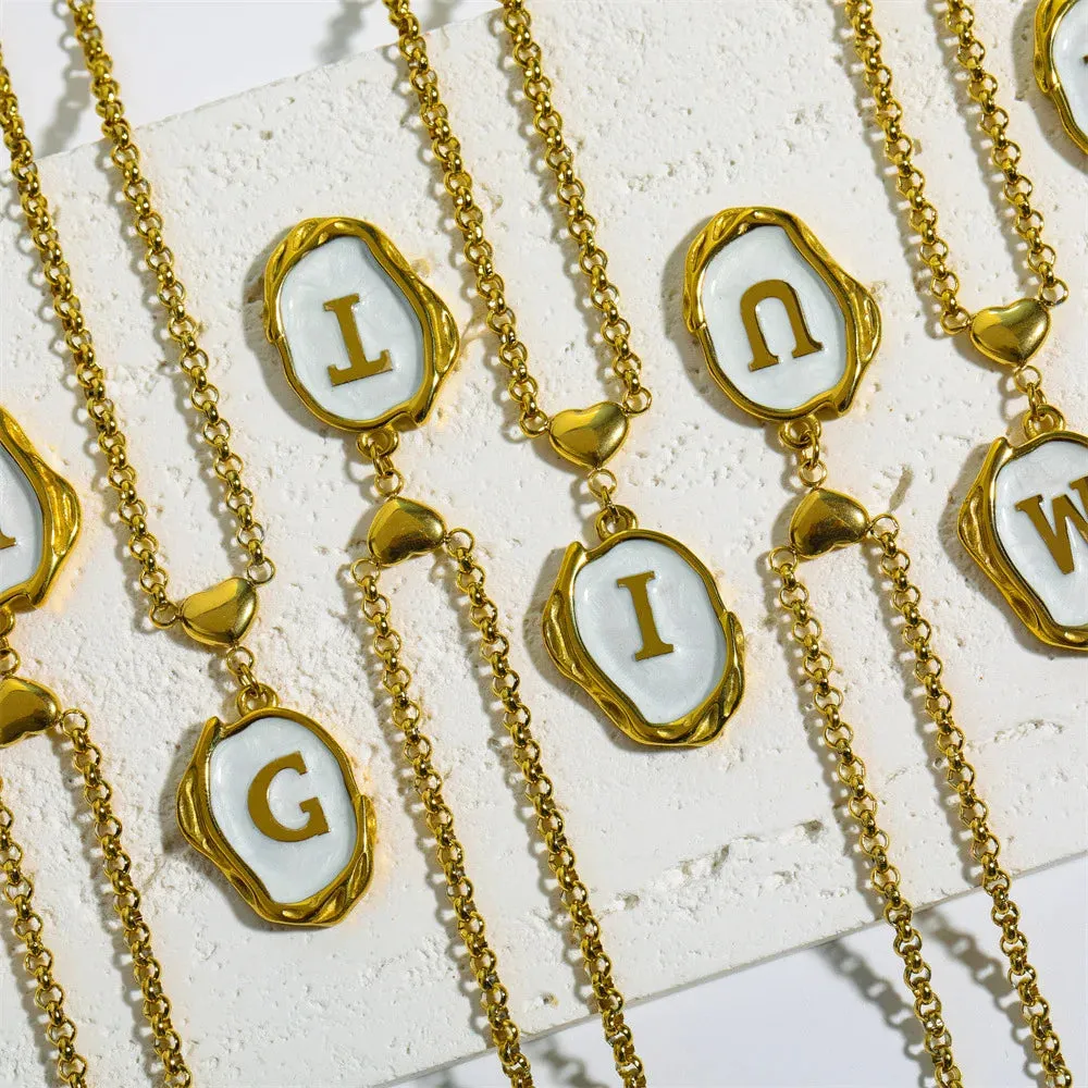 Irregular Initial Necklace
