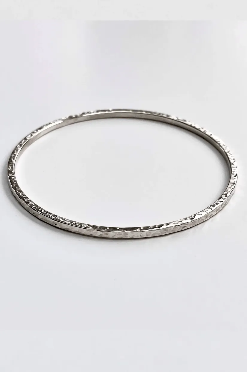 Jane Eppstein Hammered Bangle - Silver