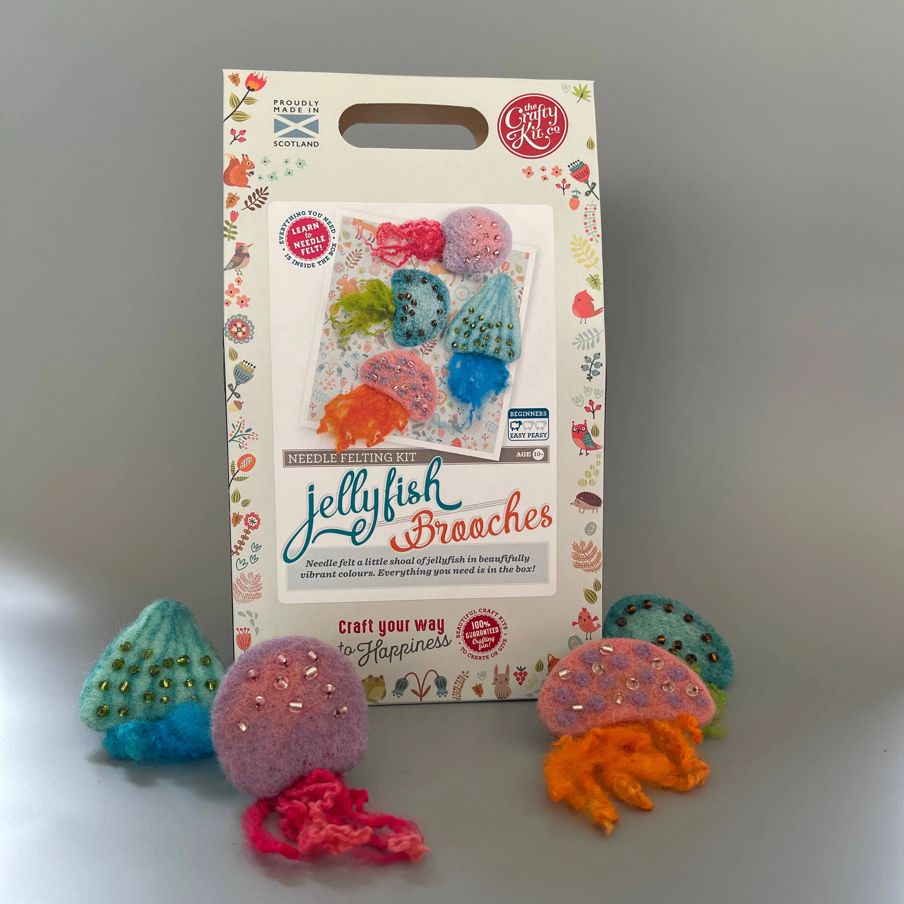 Jellyfish Brooches Needle Felting Craft Kit