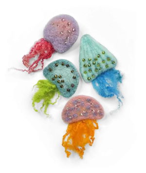 Jellyfish Brooches Needle Felting Craft Kit