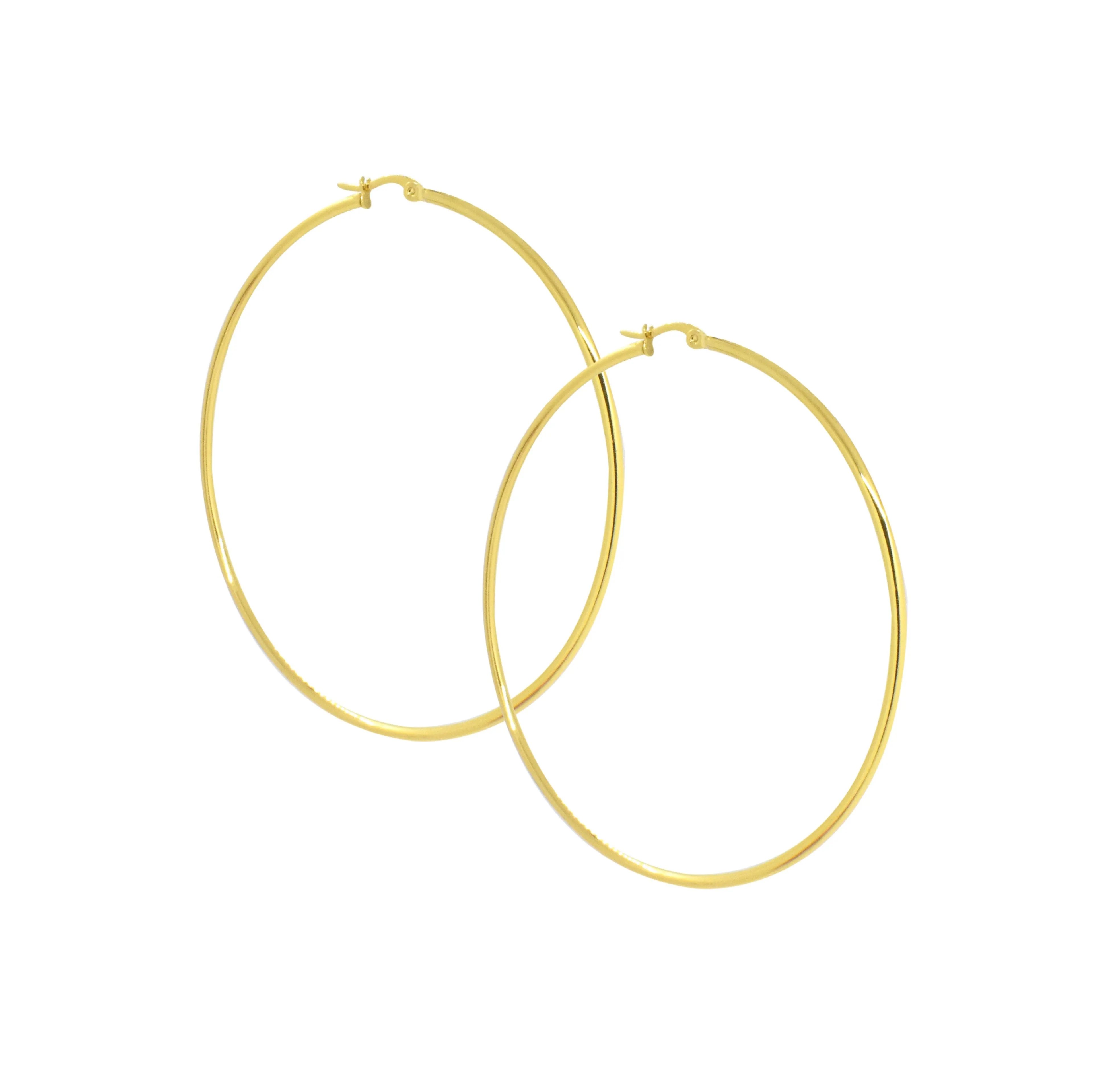 JENNY BIG THIN GOLD HOOP EARRINGS